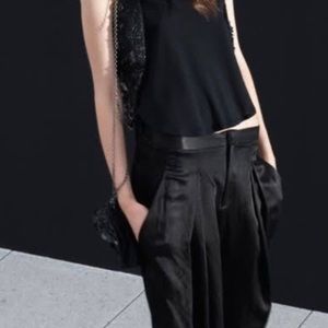Theyskens' Theory Wide-Leg Satin Pants NWT!